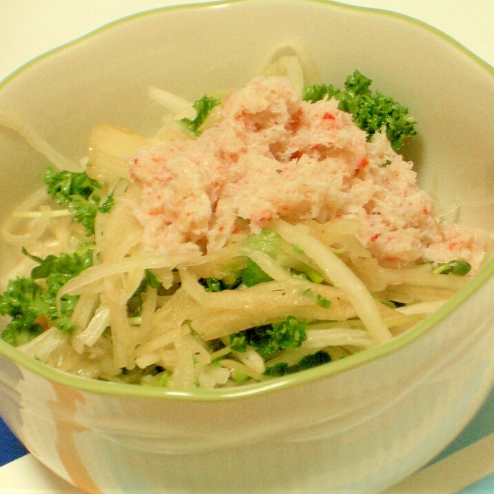 ずわいがに缶と色々野菜のサラダ